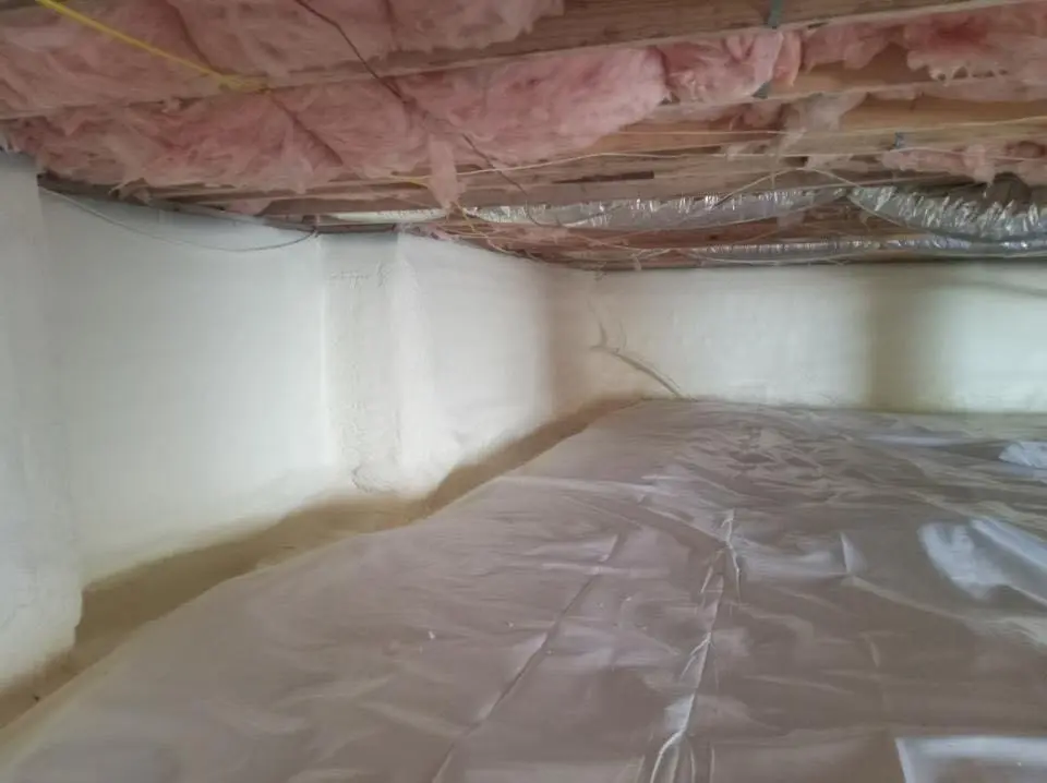 Crawl space encapsulation with closed-cell spray foam for Attic Insulation in North Star