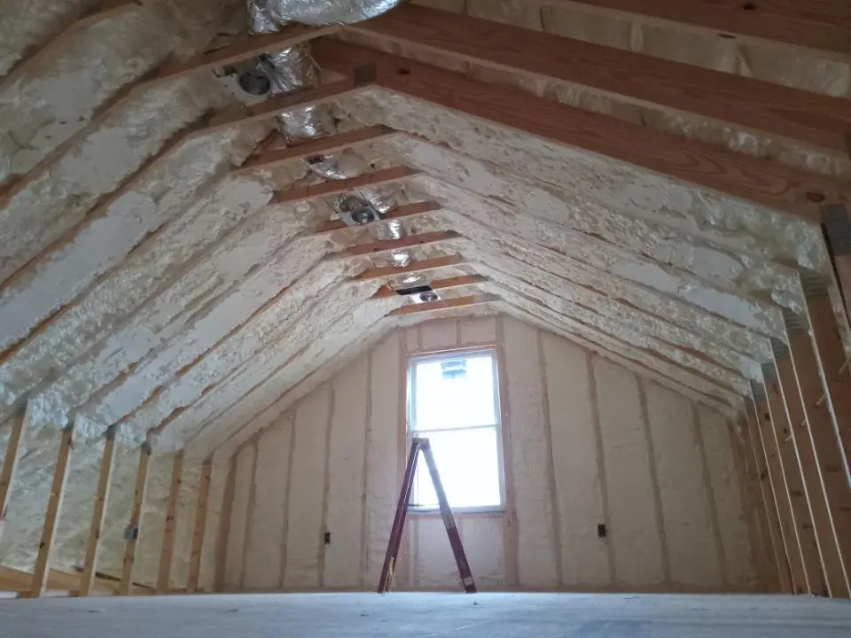 Spray foam roofing application for Crawl Space Insulation project in North Star